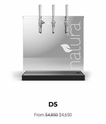 #ad Natura D5 NWSD Series 5 Water Dispenser 3 Tap Chilled Sparkling Commercial Use $400.00