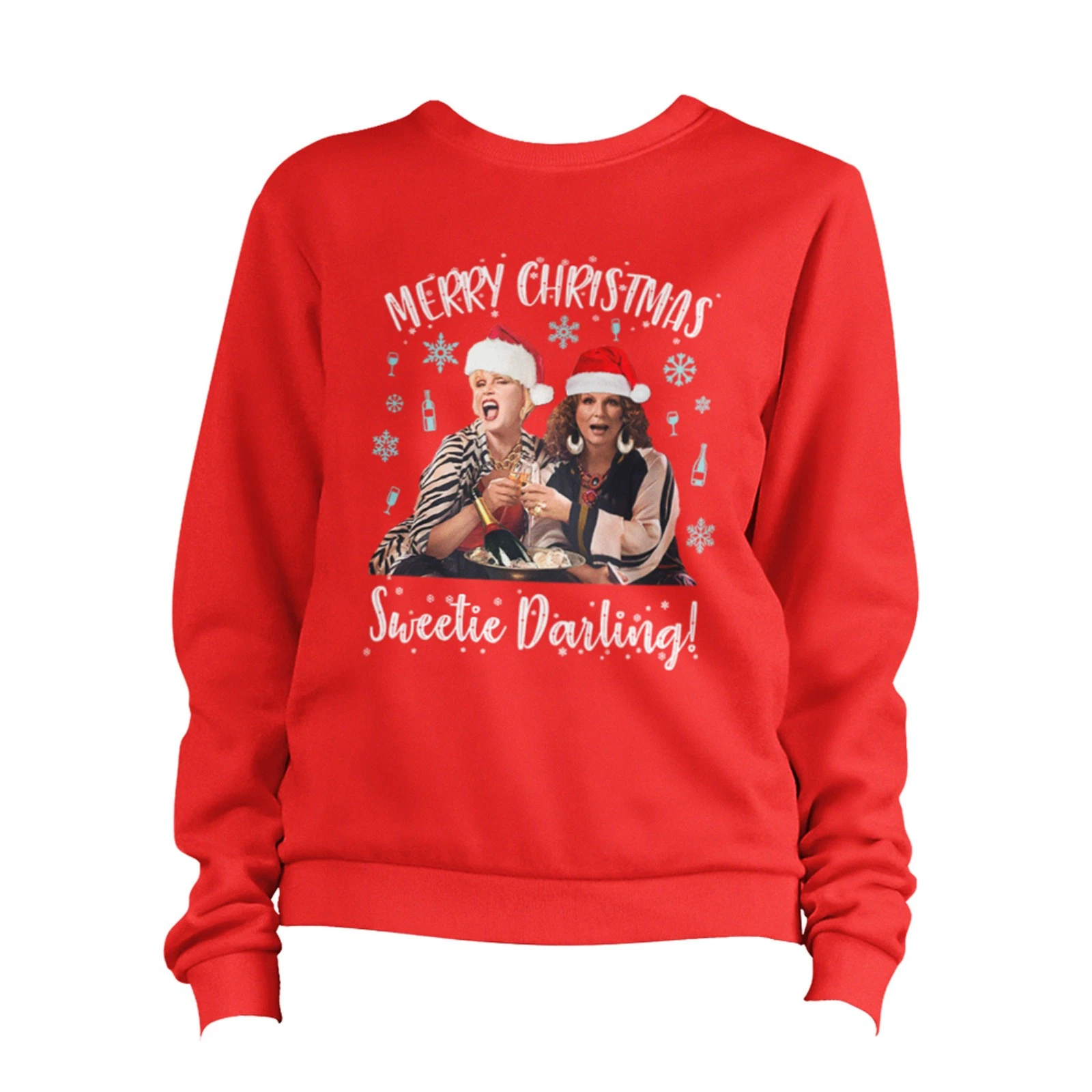 Christmas Ab Fab Sweater Jumper with Patsy Design, Festive TV Sweatshirt