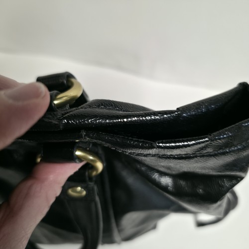 VTG Coach Poppy Daisy Black Liquid Gloss Pocket  Shoulder Handbag Purse *Read* - Bild 14 von 24