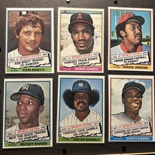 1976 TOPPS BASEBALL COMPLETE TRADED SET (44) JENKINS LOLICH BONDS GAMBLE