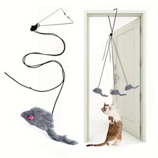 Door-Hanging Cat Toy   Interactive Teaser for Indoor Play  Entertainment