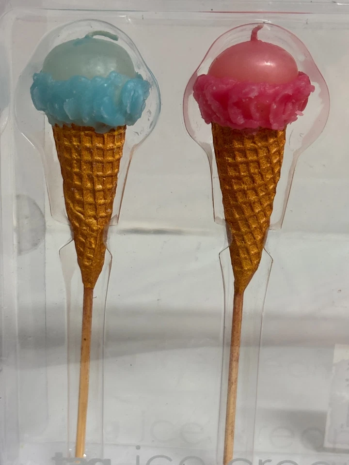 TAG Brand Ice Cream Cone Candles Set of 5 Colorful NEW - Image 2 of 4