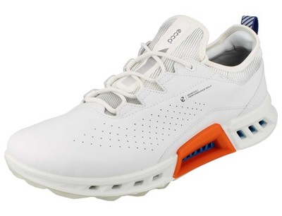 ECCO Biom C4 Herren Golfschuhe weiß blau orange Glattleder