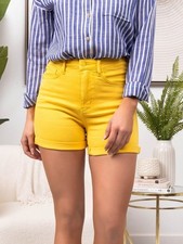 Judy Blue Yellow Garment Dyed High Rise Stretch Denim Shorts Size Medium