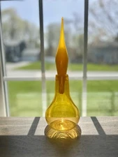 Husted Glass Works Blenko Decanter Style Old Gold 627