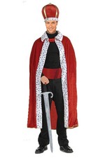 King's Robe and Crown Set, Red - Adult Standard
