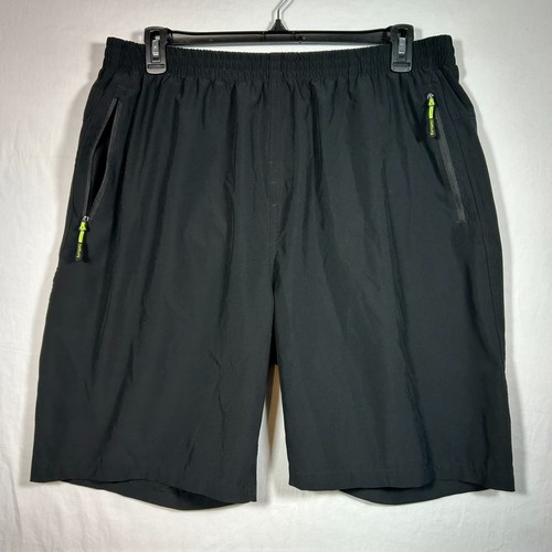 Da Young Black Athletic Shorts Mens Sz 2XL Zippered Pockets