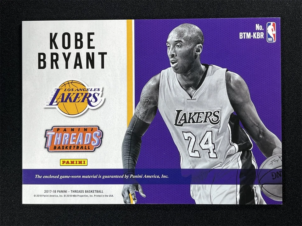 2017-18 Panini Threads Basketball Kobe Bryant #BTM-KBR Patch Jersey Lakers - Image 2 of 2