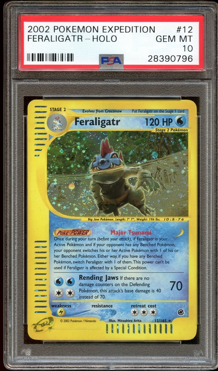 2002年 バスター・ブレイダー PSA 10 ホロカード PSA 10 GEM MINT Feraligatr 12/165 HOLO SWIRL Expedition Base Set