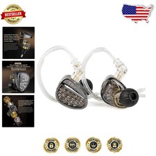KZ ZA12 IEM 2DD 4BA Hybrid Audiophile Earbuds 4-Level Tuning Switch Matte Black