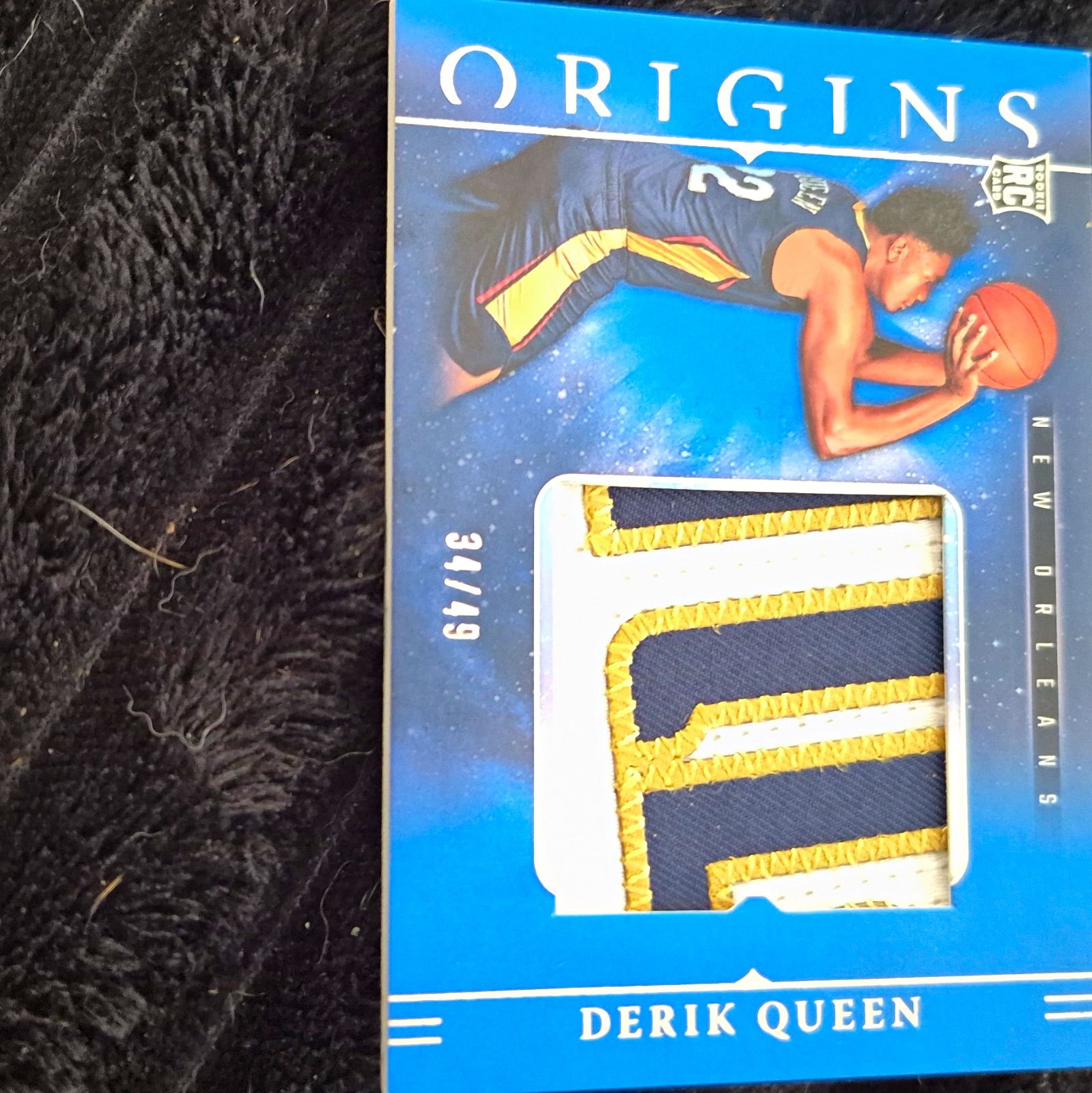 Panini Origins Derik Queen RC Memorabilia Patch New Orleans Pelicans /49