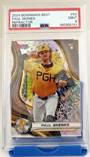 2024 Topps Bowman's Best Paul Skenes #53 Refractor Pirates Rookie (RC) PSA 9
