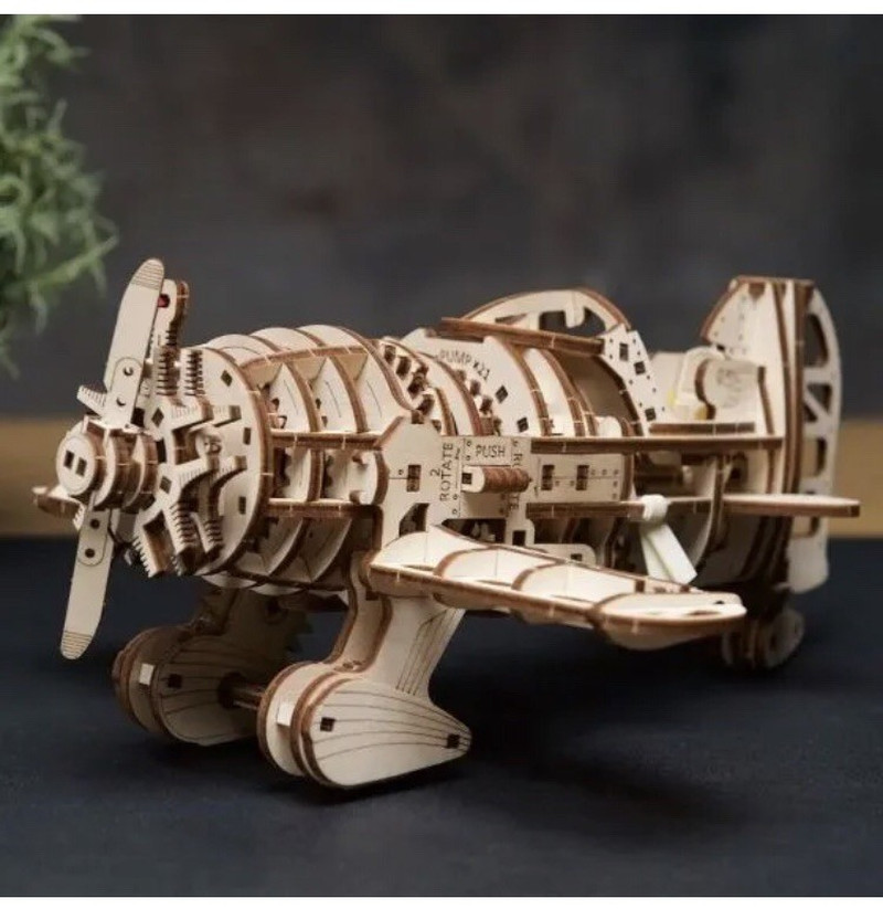 Mad Hornet Airplane Mechanical Plywood Model 7252 DIY Building Wood Craft Kits