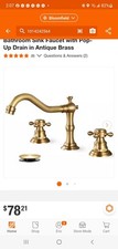 8" Widespread Bathroom Sink Faucet 3 Hole 2 Handle W/ Pop Up Drain Antique Brass