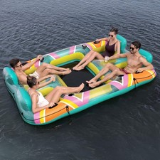Bestway Hydro Force 4 Person Inflatable Island Float Lake Pool Raft 880 lb