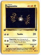 1999 magnemite pokemon card Pokmon Base Set Shadowless 53/102 CGC 8.5 NM/Mint+ If heads First EDITION! Izin! PSA 9