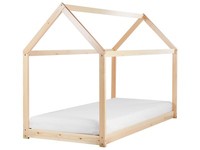 Hausbett FüR Kinder Aus Holz 90 X 200 Cm Hellbraun Kinderzimmer Kinderbett Tosse