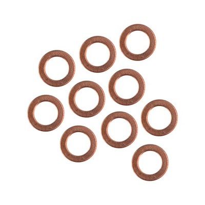 10PC Motorcycle Solid Copper Crush Washer Gasket Set Flat O-Ring Seal Kit