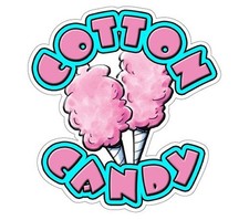 SignMission D-DC-8-Cotton Candy Cotton Candy Concession Decal Trailer Cart Sign