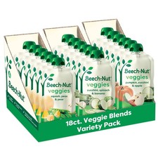 Baby Food Pouches Variety Pack, Veggie Purees, 3.5 oz 18 Pack 
