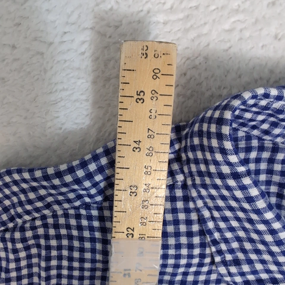 Polo Ralph Lauren Men's 2XLT 100% Linen Gingham Check Work Shirt Blue No Pony - Image 3 of 4