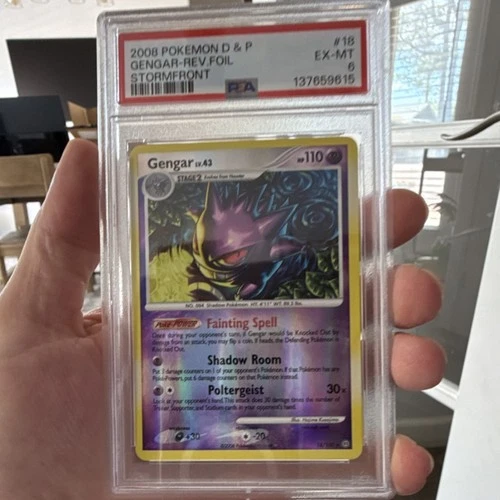 PSA 6 Gengar 18/100 Stormfront Reverse Holo Rare Pokémon TCG 2008