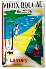 Affiche Poster Landes Béarn Pays Basque Aquitaine Pyrénées Vieux Boucau
