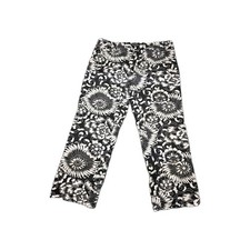 Polo Jeans Co Ralph Lauren Y2K Floral Pants Womens Black White Stretch