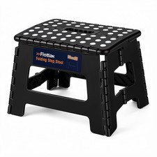 13 Inch Folding Step Stool Non Slip Plastic with Handle 300 lb Capacity