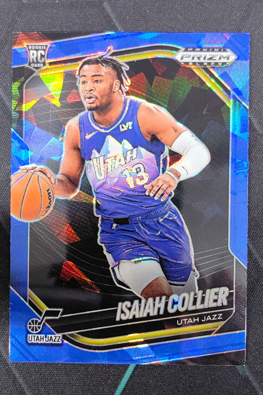 2024-25 Panini Prizm Black Isaiah Collier Blue Ice Prizms RC /125 #32 Jazz