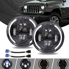 Pair 7 Inch Round Led Headlights Drl Projector Light For 2008-2016 Jeep Patriot