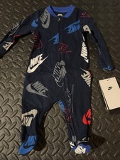 Nike 6m Midnight Navy Nike Swoosh One Piece Footed Outfit