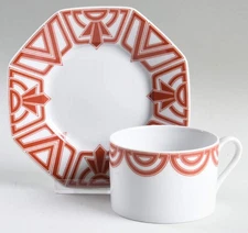 Fitz & Floyd The Ritz Red Terra Cotta Cup & Saucer 129251