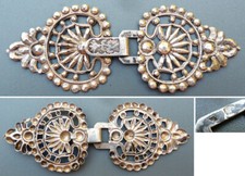 Boucle de cape ou manteau en argent massif 18e siècle silver buckle