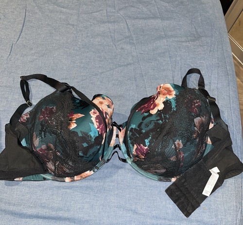 CACIQUE Lightly Lined Balconette Bra Floral Size 42H Lightly Worn