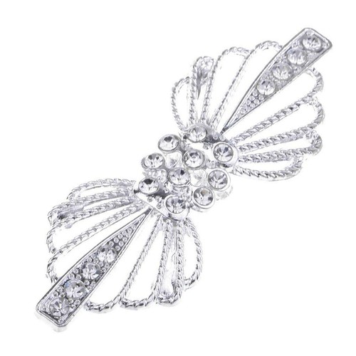 Prettyia 2 x Crystal Wedding Closure Hook & Eye Clasp Sewing Supplies Silver - Picture 5 of 12