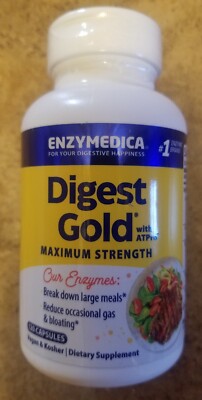 Enzymedica Digest Gold ATPro 120 Caps  Digestive Support Exp. 11/27  Free Ship
