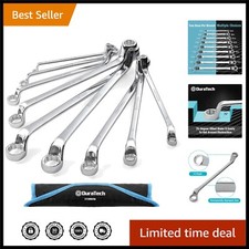 Professional 9-Piece Chrome Vanadium Offset Wrench Set, Ideal for Tight Spaces