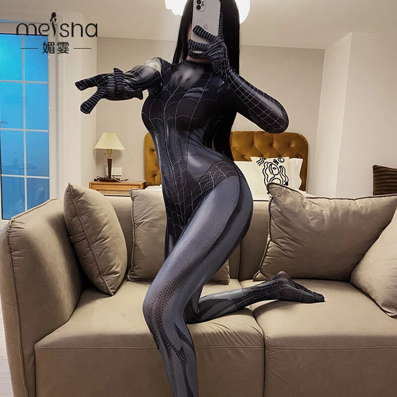 Venom Spiderman открытый промежности боди косплей костюм колготки взрослых Хэллоуин костюм - Изображение 2 из 4