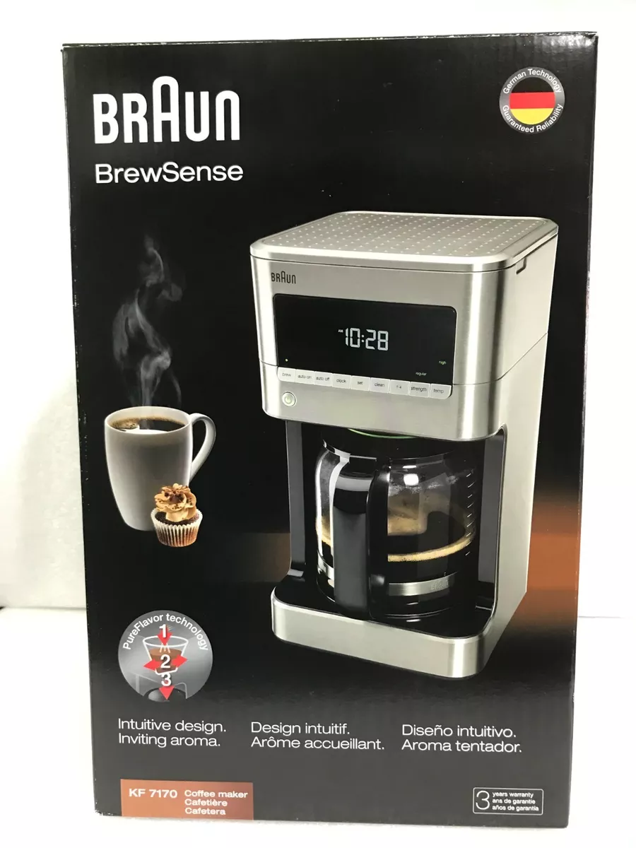 Braun BrewSense Drip Coffee Maker 12-Cup, Silver