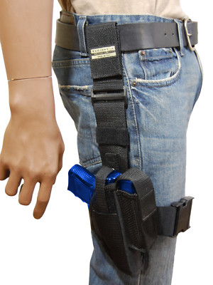 New Barsony Tactical Leg Holster w/ Mag Pouch HK FN Kahr Compact 9mm 40 45