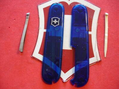 NEW GENUINE VICTORINOX 91mm SAPPHIRE SWISS ARMY KNIFE SCALES +TOOTHPICK  TWEEZER