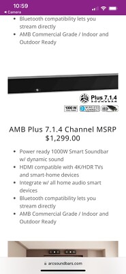 AMB Plus 7.1.4 Channel Soundbar, Surround Sound
