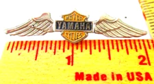 "YAMAHA" pin vintage collectible Japanese motorcycle biker pinback memorabilia