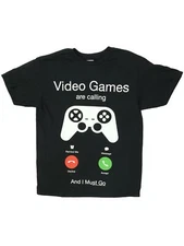 Boys Black Short Sleeve Video Games Are Calling T-Shirt Controller Tee