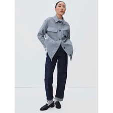 Everlane The Oversized Shirt Jacket In Heathered Cool Gray Size Xs Long Sleeve