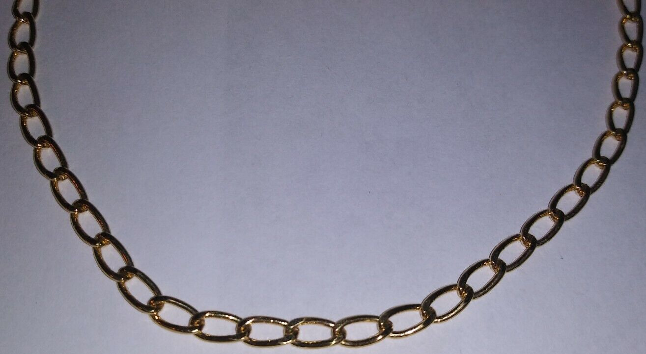 Vintage Crown Trifari Oval Link Gold Tone Necklace - image 2