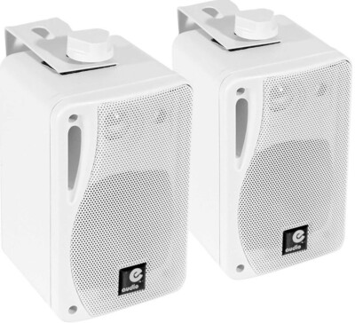 e-audio 3'' 3-Wege Hintergrundmusik Lautsprecher mit Halterungen 80 W 4 Ohm - Weiß