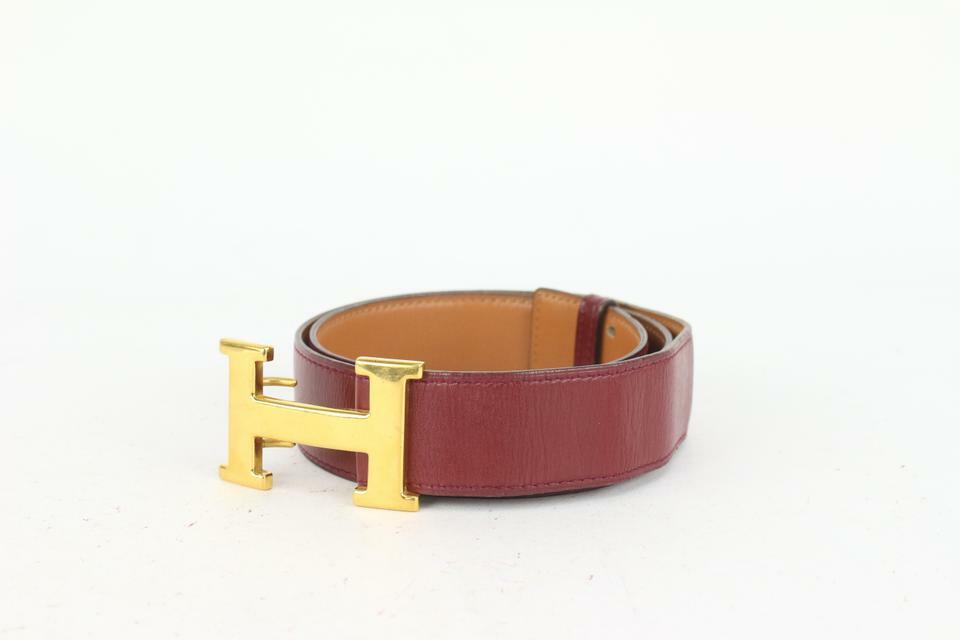 HERMÈS バーガンディ ベルト 70 HERMÈS バーガンディ ベルト 70 Hermès Burgundy x Brown 32mm