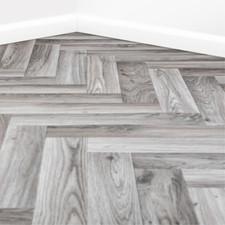 Caprio Tile Vinyl Flooring 2m / 4m Width Cushioned Lino Roll Herringbone Style